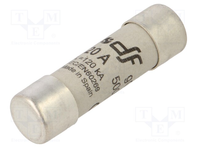 Fuse: fuse; gG; 20A; 500VAC; 440VDC; 14x51mm; copper; silver plated