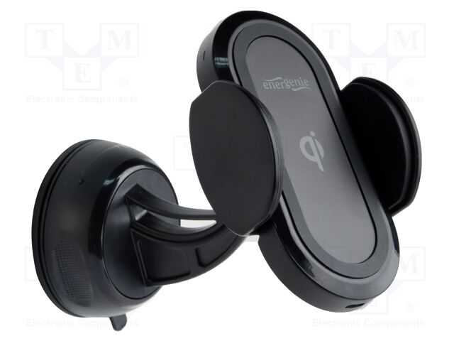 Car holder; black; for windscreen; Size: 55-85mm; 10W; Standard: Qi