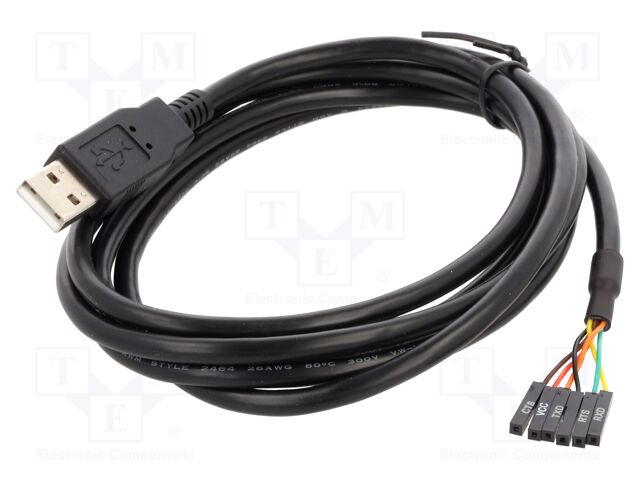 Cable; USB 2.0; USB A plug,1pin pin header x6; 1.8m; black; 26AWG