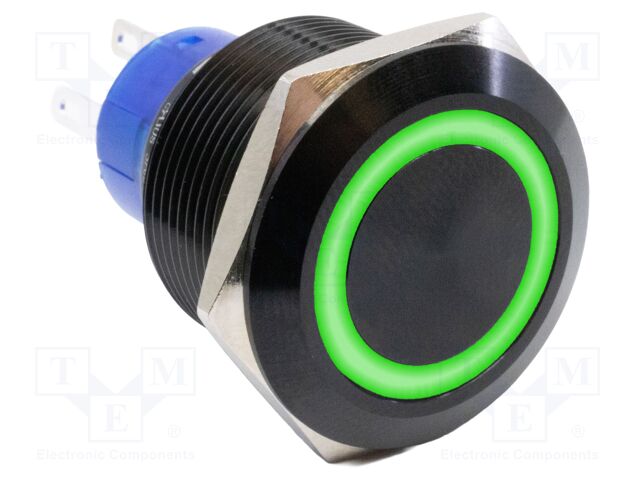Switch: vandal resistant; SPDT; 3A/250VAC; IP67; ON-(ON); green