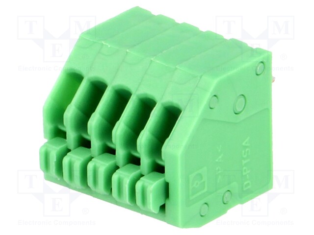 PCB terminal block; angled 45°; 2.5mm; ways: 5; on PCBs; terminal