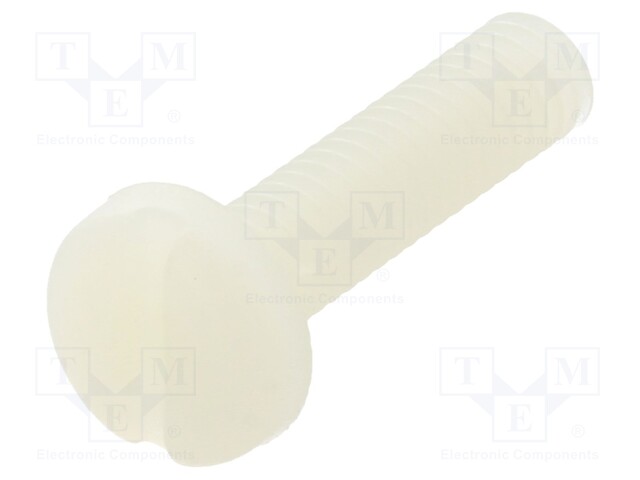 Screw; M4x16; 0.7; Head: cheese head; slotted; 1,3mm; polyamide