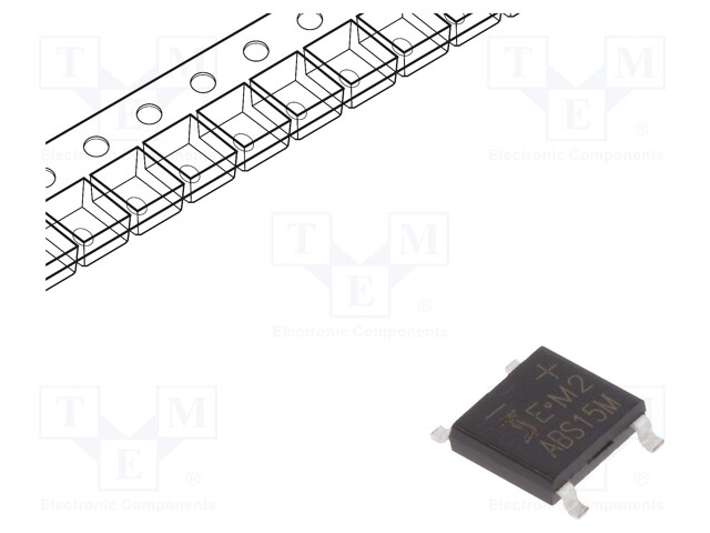 Single-phase bridge rectifier; Urmax: 1kV; If: 2A; Ifsm: 50A; ABS