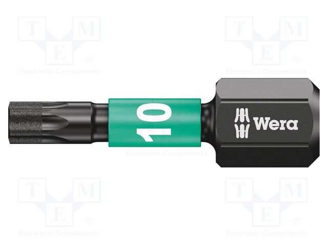 Screwdriver bit; Torx®; TX10; Overall len: 25mm; Plating: diamond