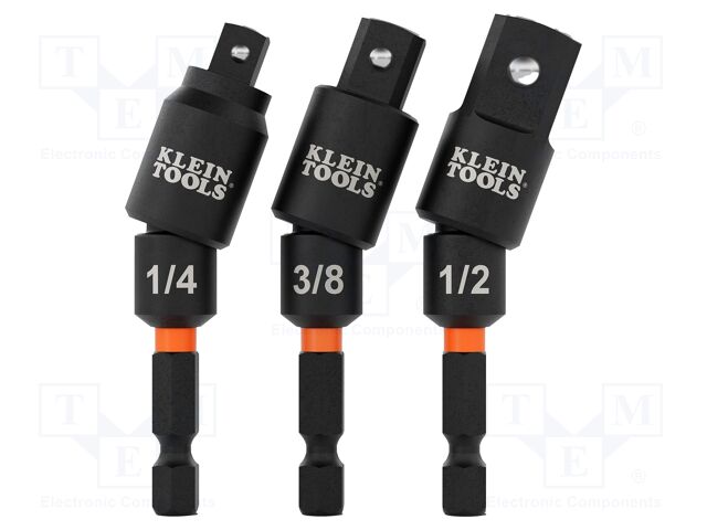 1/2",1/4",3/8"; impact,with joint; 3pcs; adapter