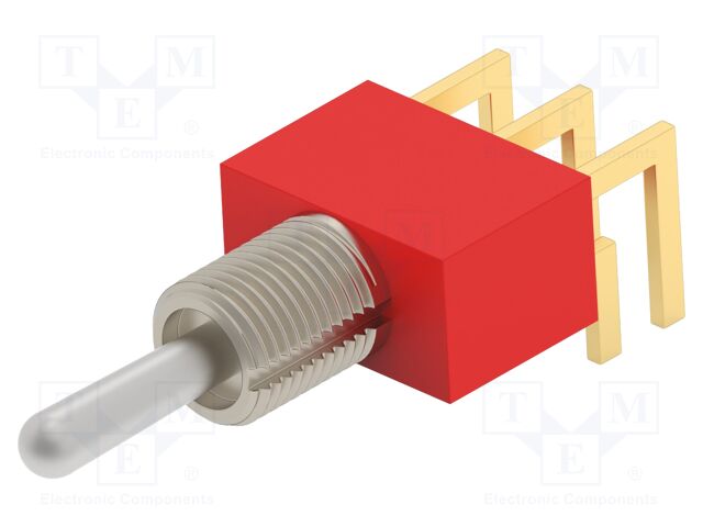Switch: toggle; Pos: 2; DPDT; ON-ON; Leads: for PCB,angled; -30÷85°C