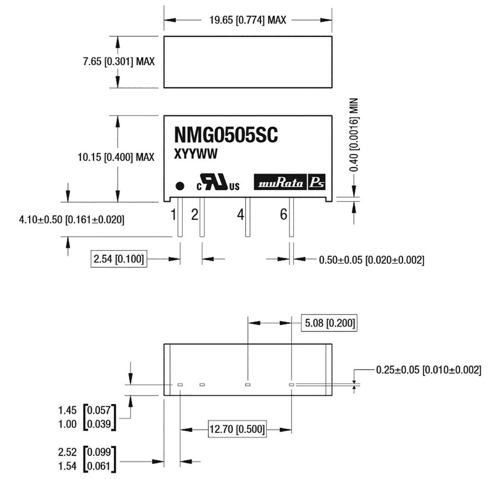 Converter: DC/DC; 2W; Uin: 21.6÷26.4V; Uout: 12VDC; Iout: 167mA; SIP