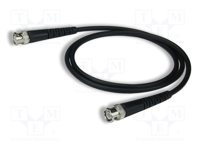 Test lead; BNC plug,both sides; Len: 1m; black; Z: 50Ω; RG58CU