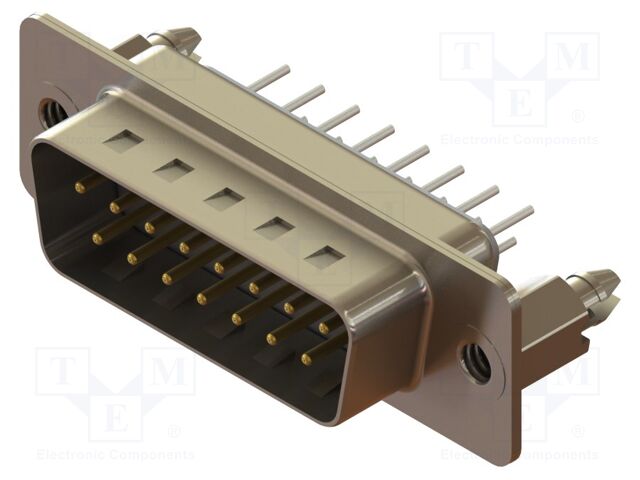 Connector: D-Sub; PIN: 15; socket; male; angled; THT; MHDD