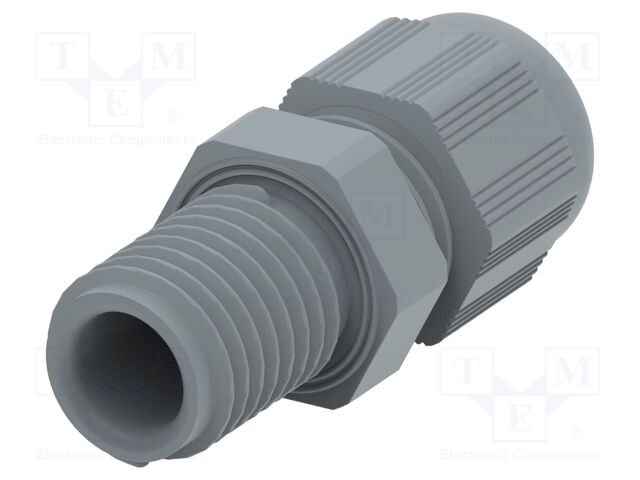 Cable gland; without nut,with long thread; M12; 1.5; IP68; grey