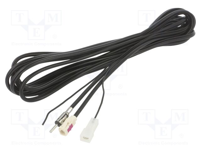 Cable; DIN plug,Fakra socket; black; straight; 5m