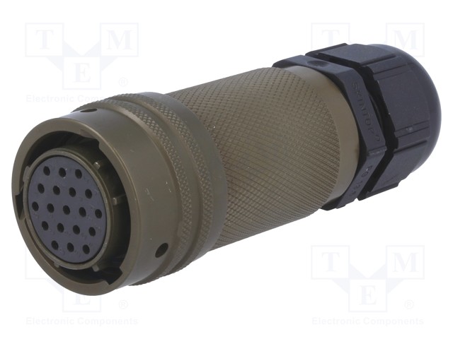 Connector: circular; PT; plug; female; PIN: 19; with cable gland