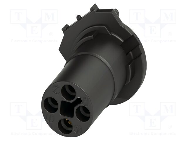 Connector: M12; contact insert; PIN: 4; 63V; straight; THR; 12A