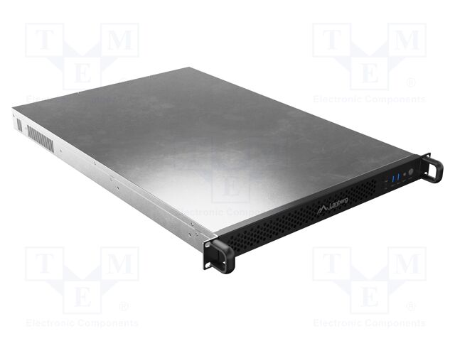 Enclosure: ATX server; Standard: 19"; 1U; black; Z: 430mm; X: 650mm