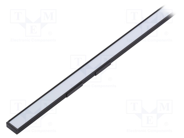 Profiles for LED modules; white; surface; black; L: 1m; aluminium