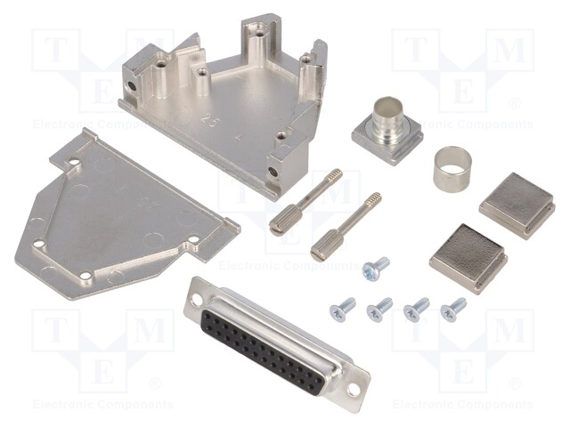 D-Sub; PIN: 25; plug; female; soldering; for cable; black