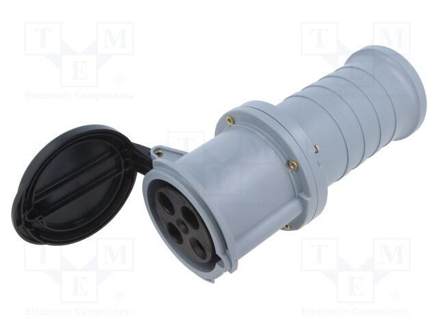Connector: AC supply 3-phase; plug; female; straight; for cable