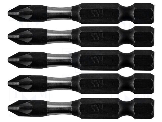 Screwdriver bit; Pozidriv®; Kind: impact; Overall len: 50mm; 5pcs.