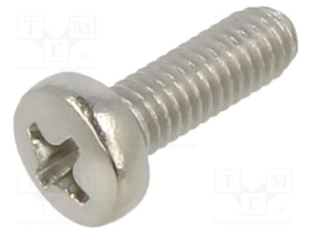 Screw; M4x12; Head: button; Phillips; PH2; A2 stainless steel