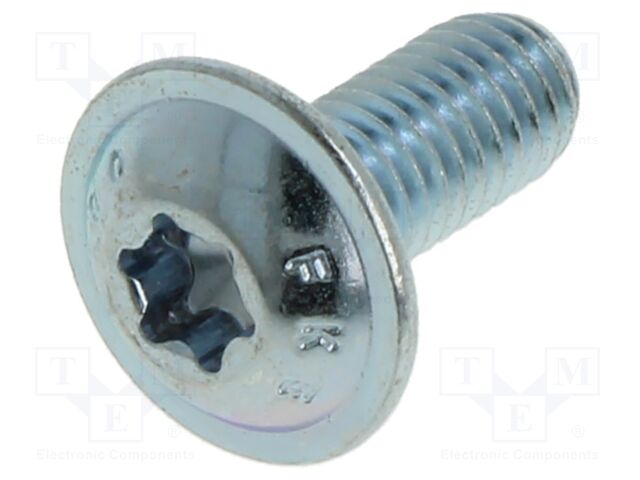 Screw; with flange; M5x12; Head: button; Torx®; steel; zinc