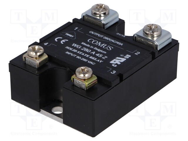 Relay: solid state; Ucntrl: 90÷280VAC; 45A; 24÷280VAC; -20÷80°C