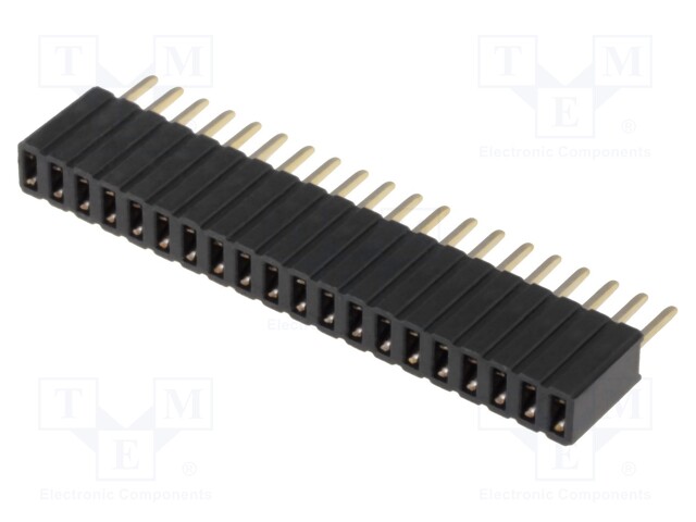 Socket; pin strips; female; PIN: 20; straight; 1.27mm; THT; 1x20