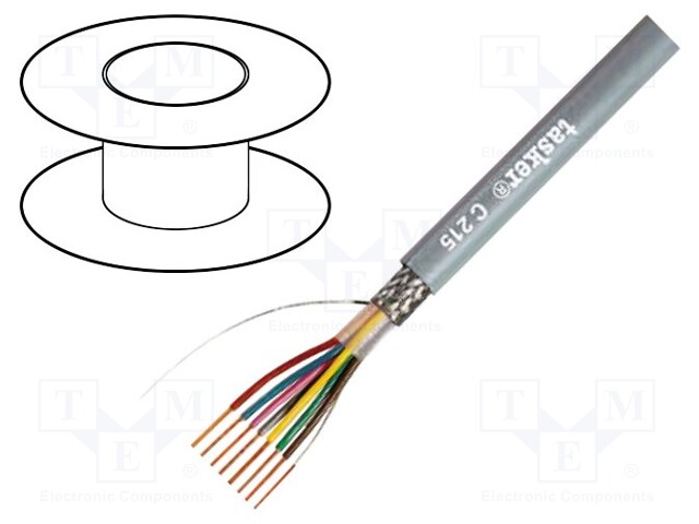 Wire; LiY-CY; 3x0,25mm2; tinned copper braid; PVC; grey; 100m