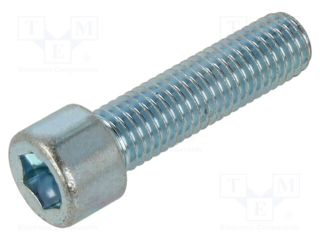 Screw; M12x45; Head: cheese head; hex key; HEX 10mm; steel; zinc