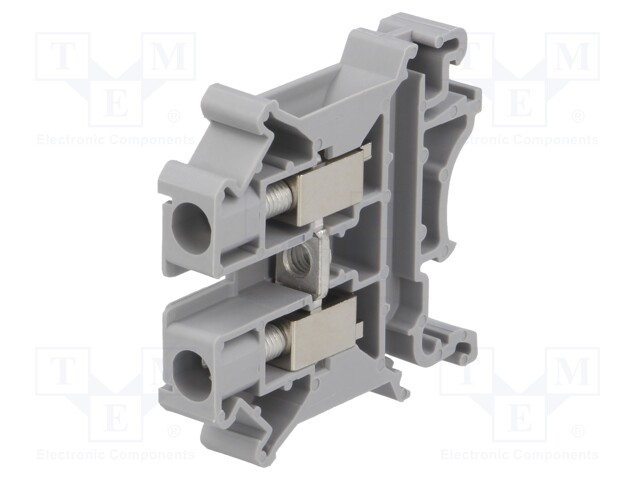 Splice terminal: rail; 0.2÷6mm2; ways: 1; terminals: 2; grey; 800V
