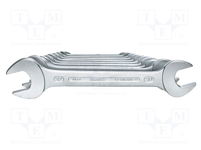 Wrench-set; spanner; tool steel; 10pcs.