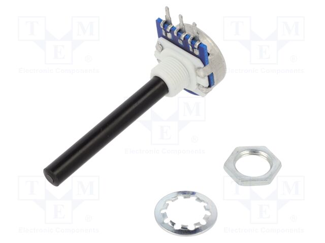 Potentiometer: shaft; single turn; 100kΩ; ±20%; 0.4W; linear; 6mm