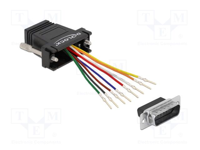 Adapter; D-Sub 15pin plug,RJ45 socket; black