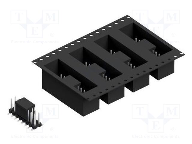 Connector: pin strips; pin header; male; PIN: 16; 2.54mm; SMT; 2x8