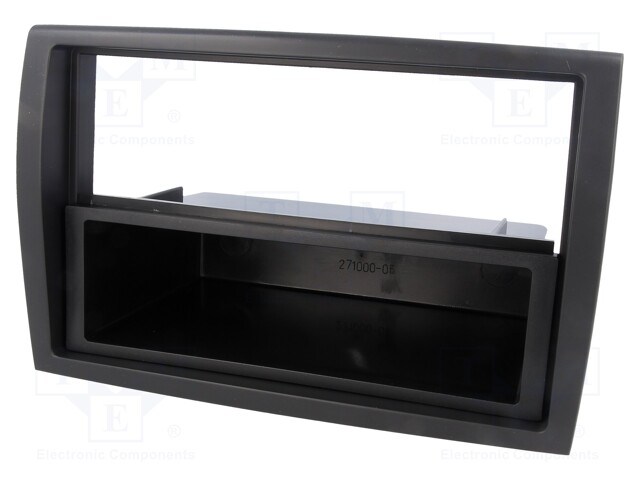 Radio mounting frame; Citroën,Fiat,Peugeot; 2 ISO; black