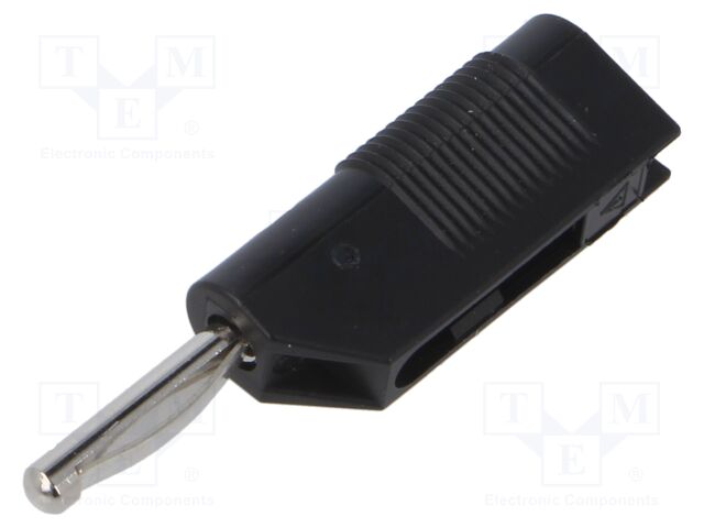 Connector: 4mm banana; plug; 30A; 30VAC; 60VDC; black; 2.5mm2; screw