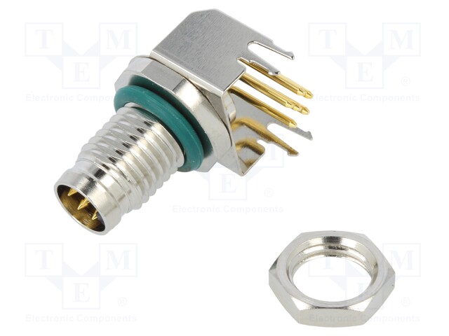 Connector: M8; male; PIN: 6; angled 90°; on PCBs; socket; 1.5A; 30V