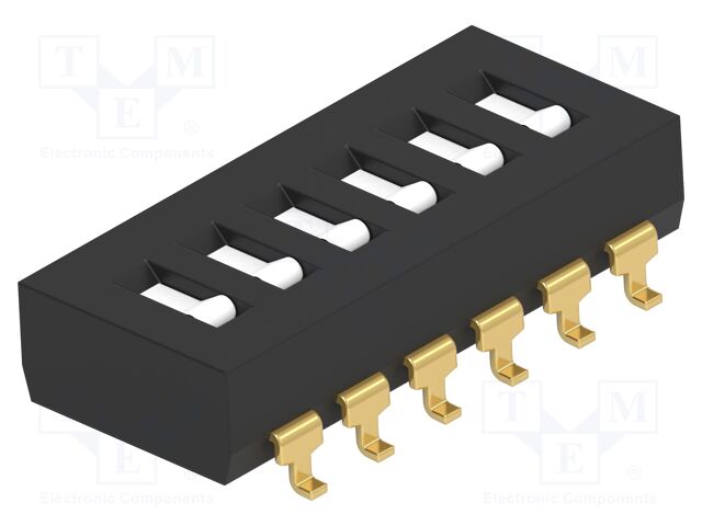 Switch: DIP-SWITCH; Poles number: 6; OFF-ON; -0.025A/24VDC; Pos: 2