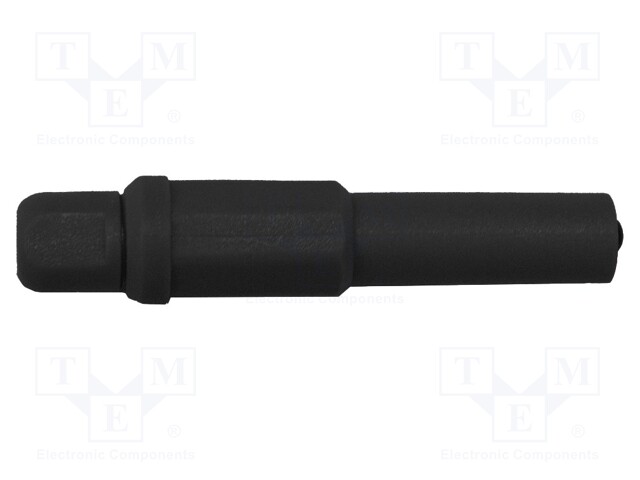 Plug; 4mm banana; 20A; 1kV; black; insulated; nickel plated; brass
