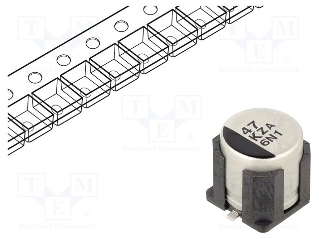 Capacitor: hybrid; 47uF; 80VDC; 1.7A; SMD; ESR: 36mΩ; ZA; ±20%; 10000h