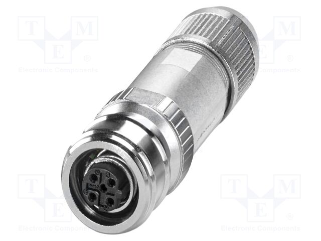 Connector: M12; plug; PIN: 4; 48V; straight; IP65; push-lock; D code