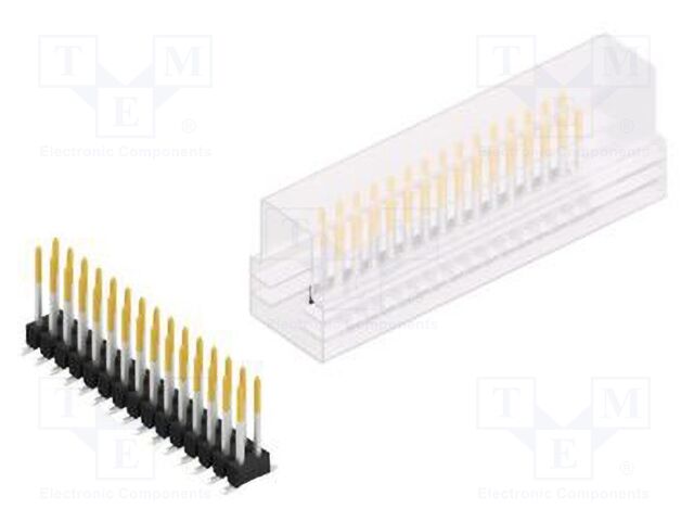 Connector: pin strips; pin header; male; PIN: 30; 2.54mm; SMT; 2x15