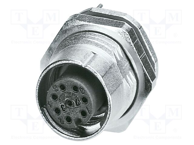 Connector: M12; socket; PIN: 8; female; 30V; straight; THT; A code