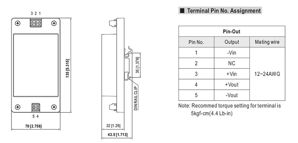 Converter: DC/DC; 45W; Uin: 150÷1500V; Uout: 12VDC; Iout: 3.75A; 310g