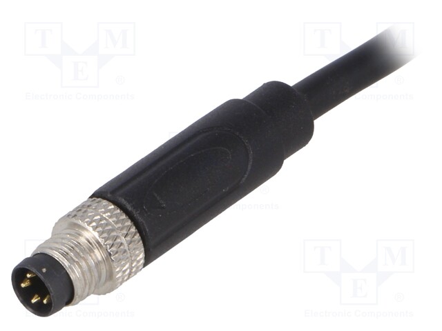 Connector: M8; male; PIN: 4; straight; plug; 3A; 30V; IP67; 1m; PVC