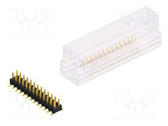 Connector: pin strips; pin header; male; PIN: 26; 2.54mm; SMT; 2x13