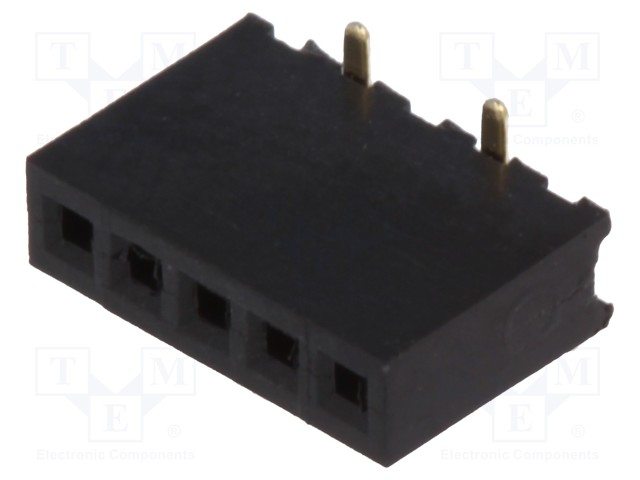 Socket; pin strips; female; PIN: 5; straight; 1.27mm; SMT; 1x5; 1A