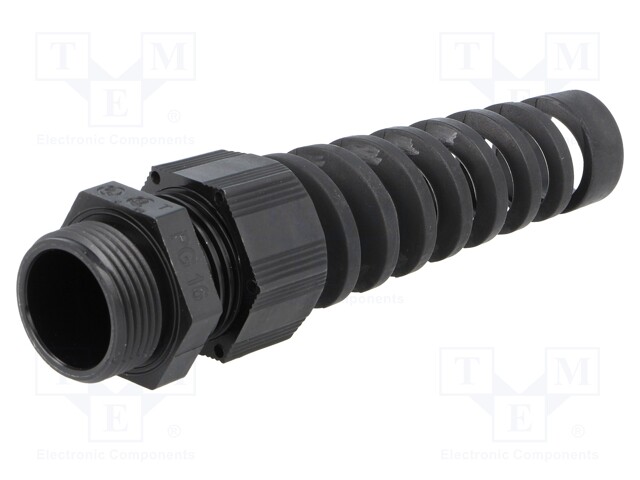 Cable gland; with strain relief; PG16; IP68; Mat: polyamide; black