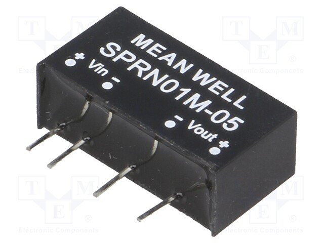 Converter: DC/DC; 1W; Uin: 11.4÷13.2V; 5VDC; Iout: 0÷200mA; SIP6