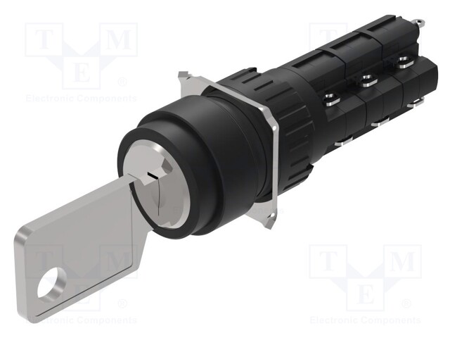 Switch: rotary with key; 16mm; Stabl.pos: 2; NC x3 + NO x3; Pos: 2