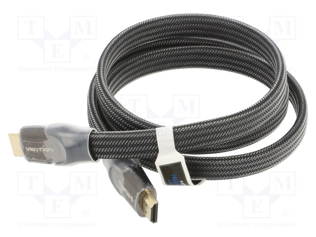 Cable; HDMI 2.0,flat; HDMI plug,both sides; PVC; textile; Len: 1m